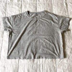 lululemon Cates Crop Tee Light Heather Grey